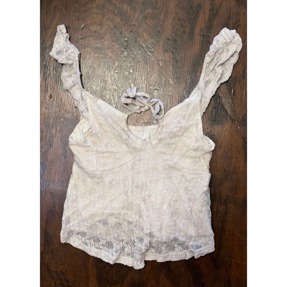 Shein Cream Lace Crop Top Size Small